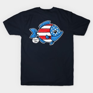 USA holiday 4th. of July freedom fish Fritts Cartoons T-Shirt